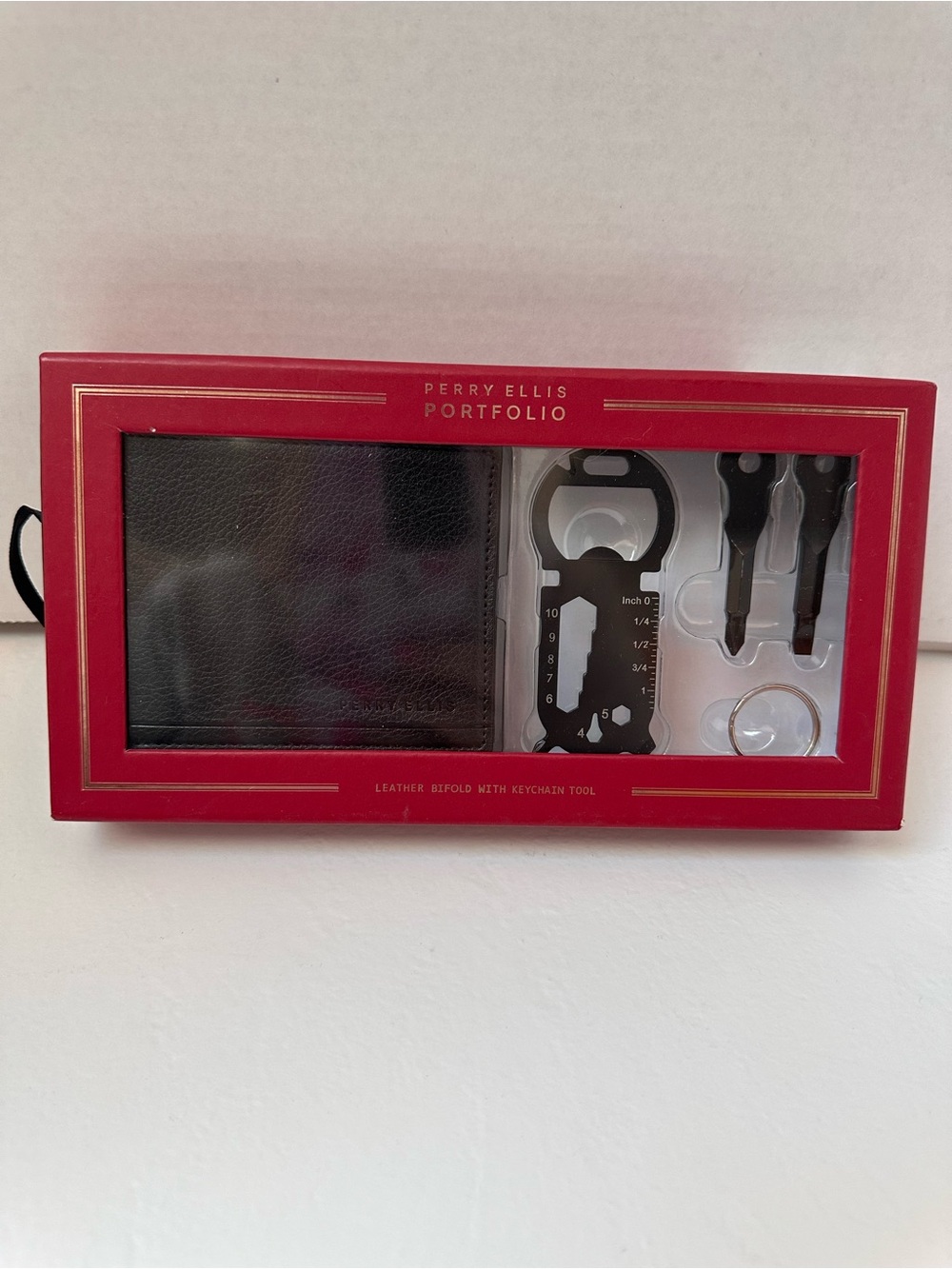 Perry Ellis Men’s Black Wallet & Tool Gift Set